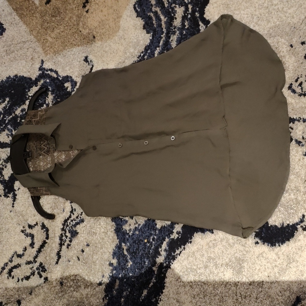 Sleeveless Olive Shirt